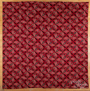 Pennsylvania pieced red and black quilt