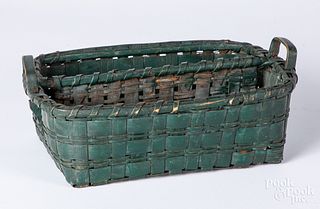 Green painted basket, 19th c.
