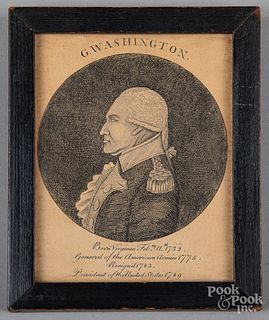 Engraved profile portrait of George Washington