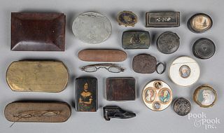 Collection of continental snuff and patch boxes