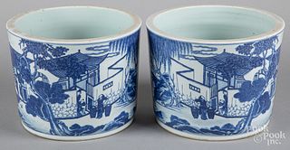 Chinese blue and white porcelain cache pots