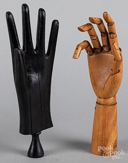 Articulated wood artisans' hand, ca. 1900