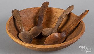 Bird's-eye maple bowl, 19th c.