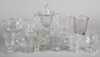 Group of colorless glass tablewares