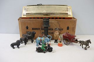 Lot Of Assorted Iron Collectibles And A Hohner