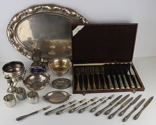 SILVER. Assorted Grouping of Silver Hollow Ware