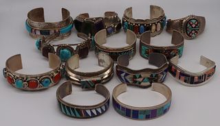 JEWELRY. Grouping of Southwest Sterling Cuff