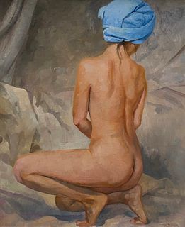 Denis Chernov, Nude with Blue Turban