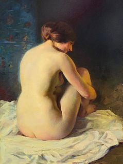 Adrien Louis Demont, A seated nude