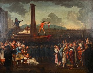 French School 18th Century, The beheading of Louis the XVI