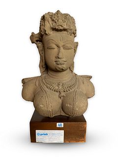 A central Indian sandstone bust of Parvati, 11th century