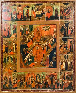 18th Century, A Russian Icon of the Anastasis