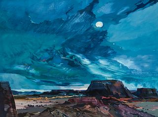 Laurence Philip Sisson | Full Moon Over Mesas 