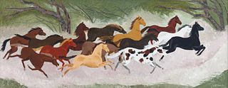 Barbara Latham
(American, 1896-1989)
Horses in a Dust Storm