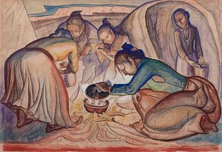 Lloyd Moylan
(American, 1893-1963)
Navajo Women Cooking 