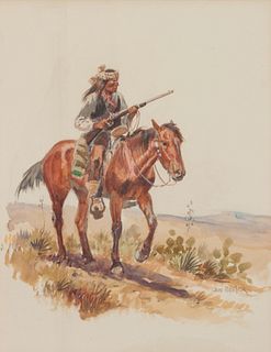 Joe Beeler
(American, 1931€“2006)
Untitled (Native Scout on Horseback)