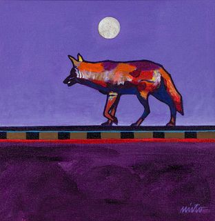 John Nieto
(American, 1936-2018)
Coyote Walking on Railroad Track, 2014