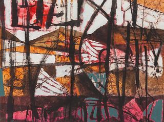 Lynn Wolfe
(American, 1917-2019)
Pink and Orange Mountain Abstract