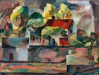Lynn Wolfe
(American, 1917-2019)
Houses, 1947