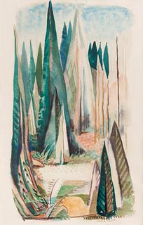 Harold Keeler
(American, 1905-1968)
Forest Trees, 1948