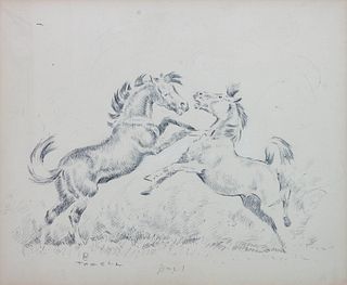 Ace Powell
(American, 1912-1978)
Fighting Stallions 