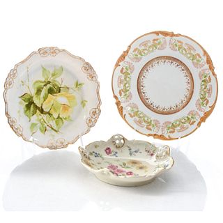 3 PORCELAIN DISHES, ROSENTHAL AND J. POUYAT LIMOGES
