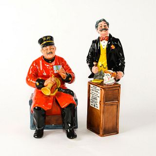 TWO ROYAL DOULTON FIGURINES, AUCTIONEER & PAST GLORY