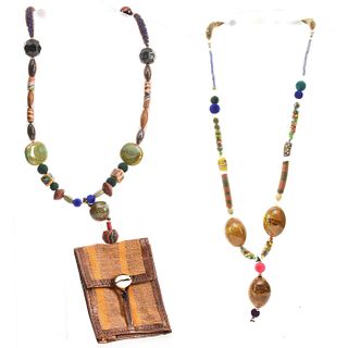 LARGE NATURALISTIC STONED NECKLACES WITH POUCH