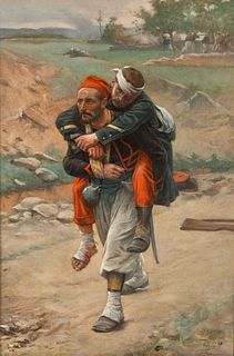 Paul Louis Narcisse Grolleron
(French, 1848-1901)
Soldier Carrying a Wounded Soldier, 1898