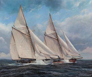 Anthony Brandrett
(British, 20th century)
Two Tall Ships