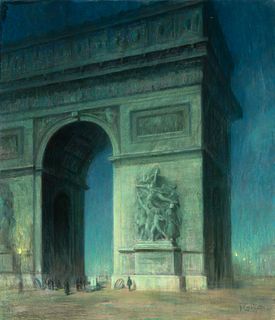 Francois Charles Cachoud 
(French, 1866-1943)
La Caress de la Lune sur la tombe de l'Inconnu , 1922