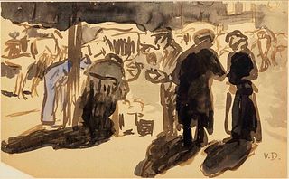 Kees van Dongen
(Dutch/French, 1877-1968)
Le marche, rue Lepic, Paris