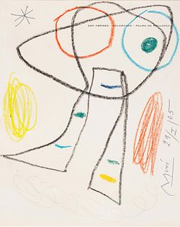 Joan Miro
(Spanish, 1893-1983)
Untitled (on the title page of Son Abrines-Calamayor- Palma de Mallorca), 1965