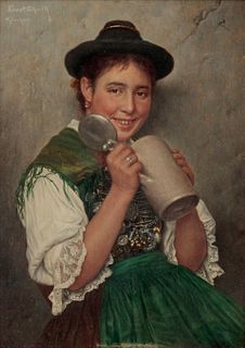 Richard Ernest Schmidt 
(American, 1865-1958)
Girl with Tankard, 19th or 20th century