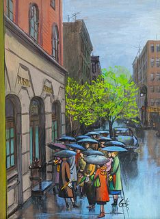 Arthur Kimmel Getz
(American, 1913-1996)
Rainy School Day, an illustration for The New Yorker magazine