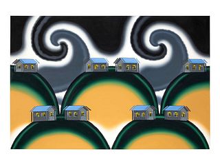 Roger Brown
(American, 1941-1997)
Dancing Houses-The Earthquake of 1994, 1994