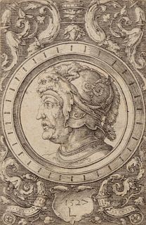Lucas van Leyden
(Dutch, 1494-1533)
Ornament with the Head of a Soldier, 1527