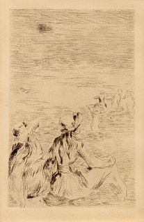 Pierre-Auguste Renoir
(French, 1841-1919)
Sur la plage, a  Berneval, ca. 1892