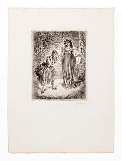John French Sloan
(American, 1871-1951)
A group of four prints (Patience; Dolly; Serenade; Woman with Etching Tray)