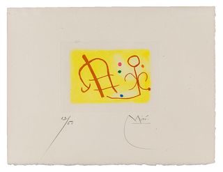 Joan Miro 
(Spanish, 1893-1983)
Fusee (Rocket): one plate, 1959