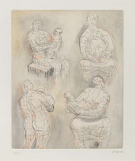 Henry Moore
(British, 1898-1986)
Four Mother and Child Studies, 1976