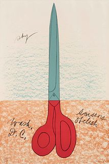 Claes Oldenburg
(American, b. 1929)
A pair of prints (Scissors Cut Out; Scissors as Monument from The National Collection of Fine Arts Portfolio), 196