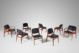 Arne Vodder (Danish, 1926-2009) Set of Eight Ellen Dining Chairs, Vamo Mobelfabrik, Denmark