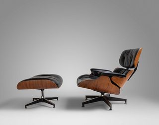 Charles and Ray Eames (American, 1907-1978 | American, 1912-1988) Lounge Chair and Ottoman, model 670 and model 671, Herman Miller, USA