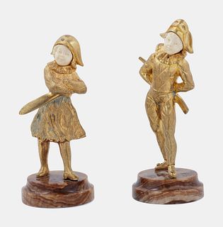 Demetre Chiparus (Romanian-French, 1886-1947) Two Art Deco Sculptures of Children 