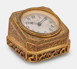 Tiffany Studios, American, Early 20th Century, Venetian Pattern Desk Clock