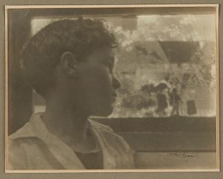 Anne Brigman Boy Looking Out Window Photograph