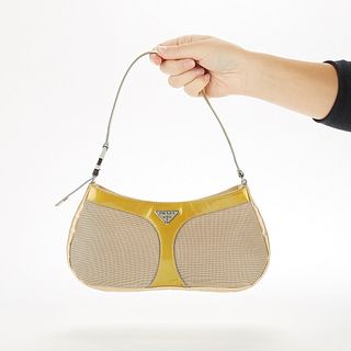 Prada Yellow and Ivory Handbag Purse