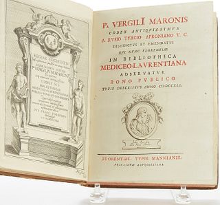 "P. Vergili Maronis Codex Antiquissimus in Biblotheca Mediceo-Laurentiana Adservatus"