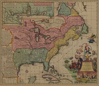 Map of North America based on Matthaeus Seutter